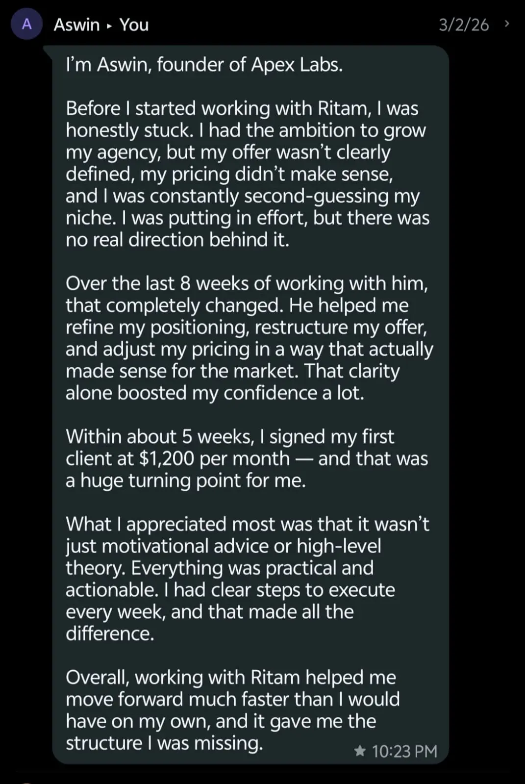 Client result